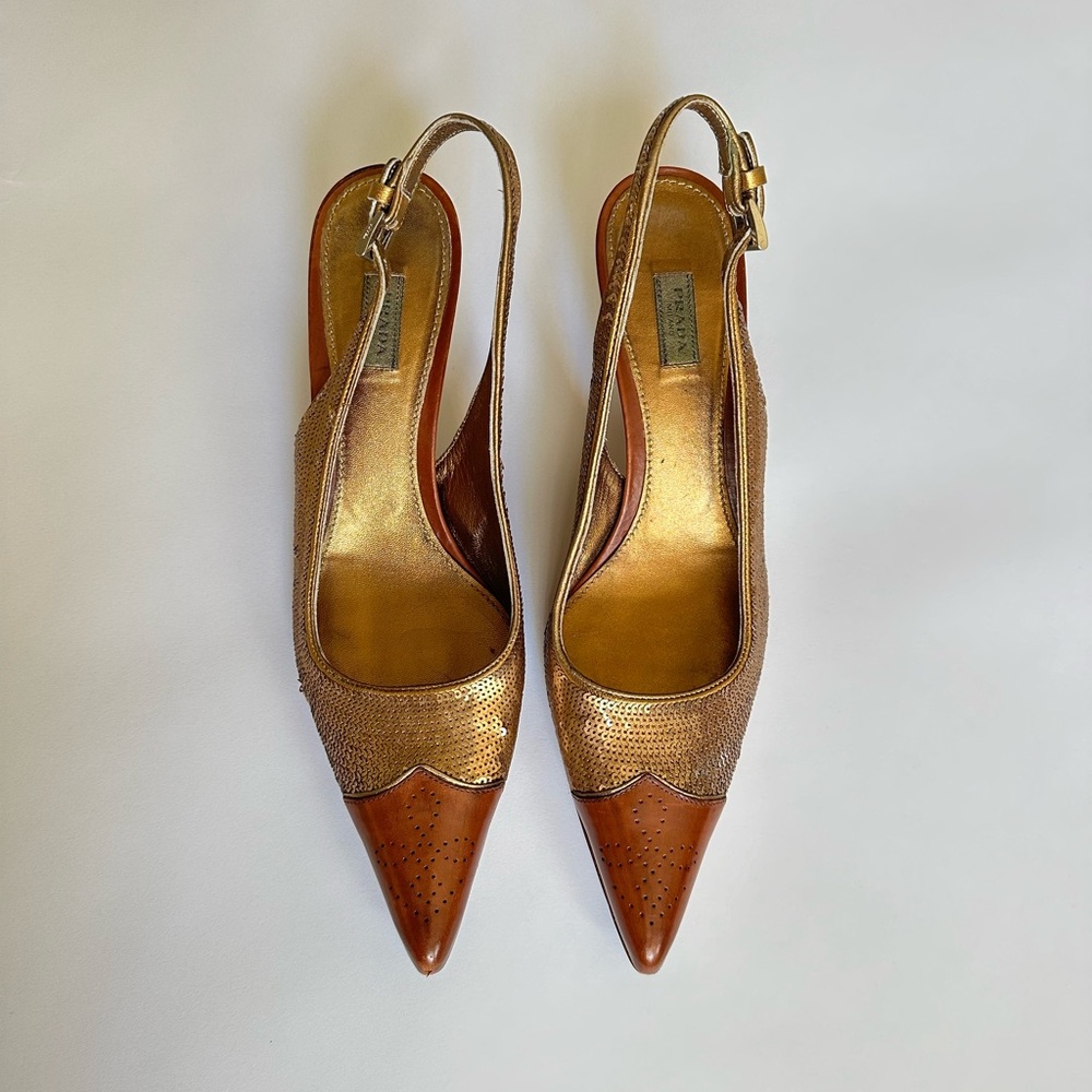 Prada Sequin Kitten Heels